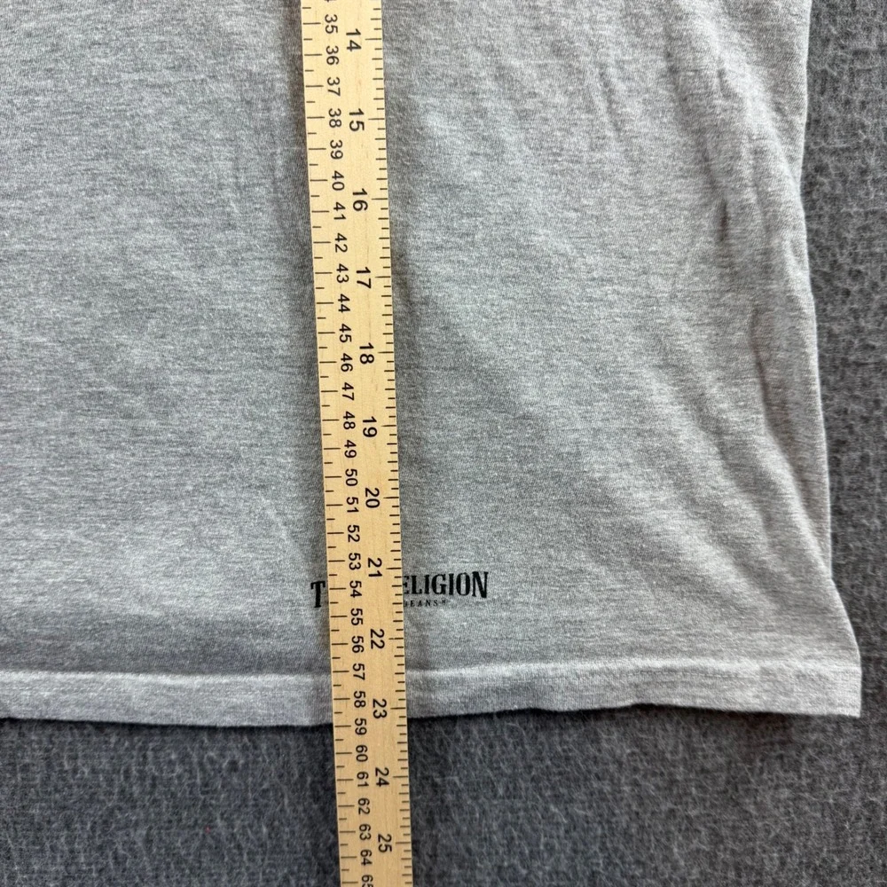 True Religion T-Shirt Mens Large Gray Short Sleeve Logo Cotton‎ Blend Tee